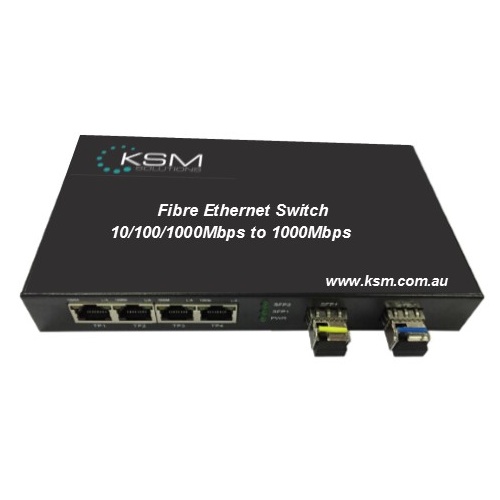 Black Friday Fibre Ethernet Switch 2 Port Fibre SFP Slot to 4 Port 10/100/1000base-T